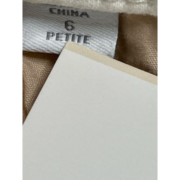 J.Jill Pale Ecru Cotton Twill Slim Ankle Pant size 6 - Picture 7 of 7